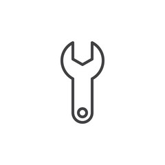 Wrench line icon, outline vector sign, linear style pictogram isolated on white. Symbol, logo illustration. Editable stroke. Pixel perfect