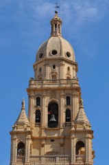 Parte superior de la torre de la catedral de Murcia