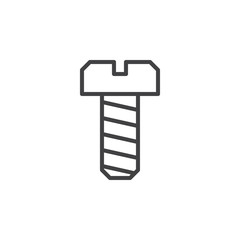 Bolt, screw line icon, outline vector sign, linear style pictogram isolated on white. Symbol, logo illustration. Editable stroke. Pixel perfect