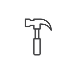 Hammer line icon, outline vector sign, linear style pictogram isolated on white. Symbol, logo illustration. Editable stroke. Pixel perfect