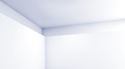 Fototapeta premium 3d empty interior, corner of white walls