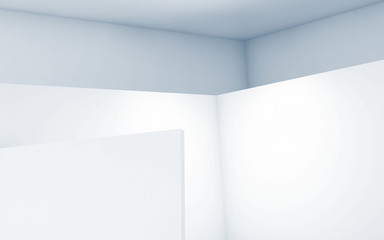Fototapeta premium Abstract empty interior, white walls 3 d