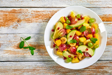 colorful fruit salad, view from above