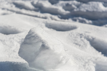 Fototapeta na wymiar Huts and snowy landscapes