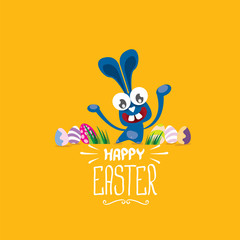 vector happy easter greeting card with funny bunny