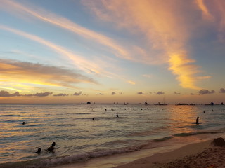 Sunset in Malapasqua. Island in the Philippines