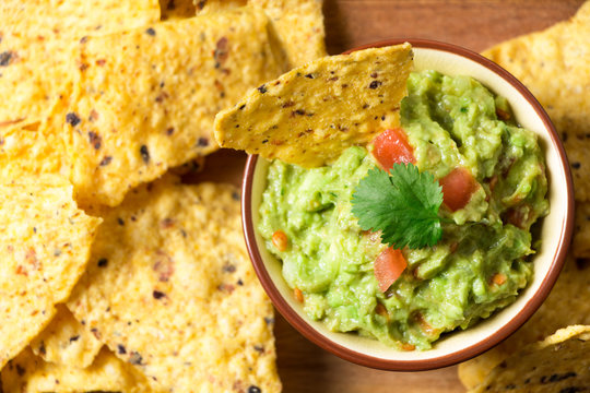 Guacamole with tortilla chips