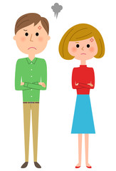 若いカップル　怒る