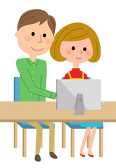 Obraz premium 若いカップル PC