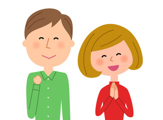 若いカップル　喜ぶ