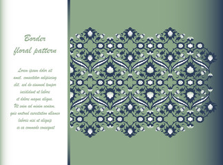 Arabesque vintage ornate border elegant floral decoration print for design template vector