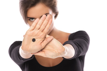 The Black Dot Campaign. Sign of domestic violence