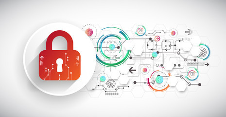 Protection background. Technology security, encode and decrypt, techno scheme