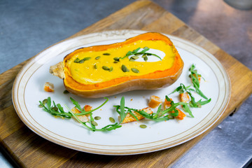 pumpkin soup in a pumpkin