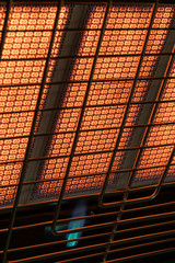 gas heater lit and bright work