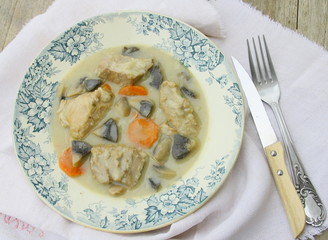 assiette de blanquette de veau,recette tradition