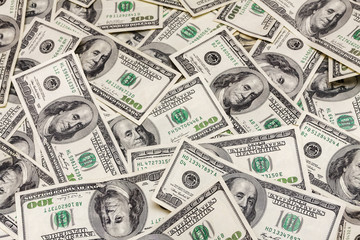 Background with money american hundred dollar bills