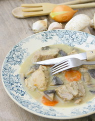assiette de blanquette de veau,recette tradition