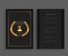 1st anniversary decorated greeting / invitation card template with logo.