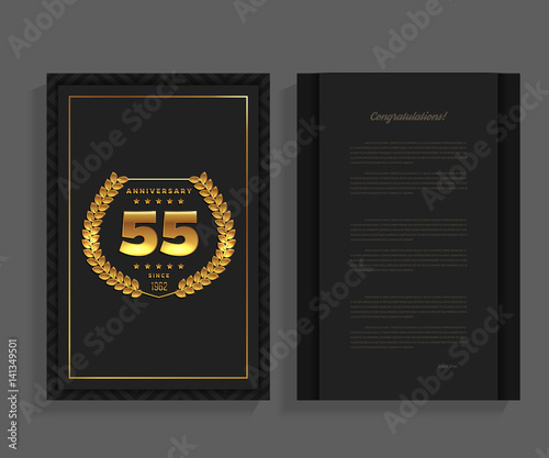 "55th anniversary decorated greeting / invitation card template with