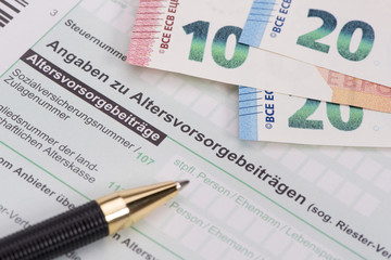 Altersvorsorge und Steuererklärung für Finanzamt