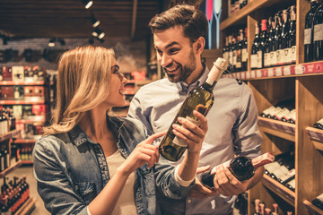 Couple at the supermarket