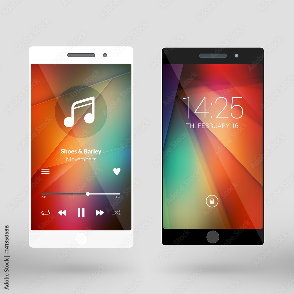 Wall mural mobile interface wallpaper design. abstract vector background. modern smartphone application interfa