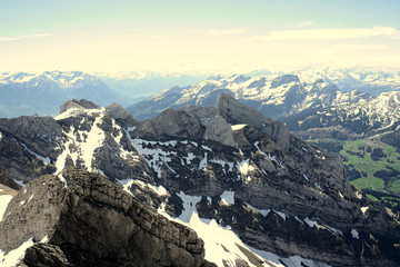 Ausblick vom Säntis in den Appenzeller Alpen