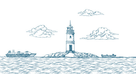 Tokarevskiy lighthouse in Vladivostok.