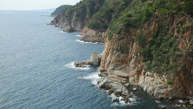 Picturesque green coast of Costa Brava view at sunny day in summer