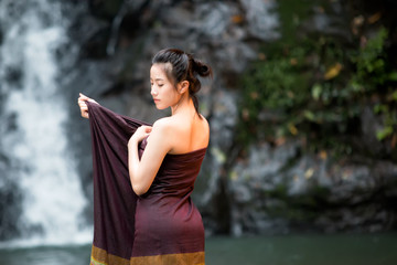 asian woman bathing Asian woman bathing