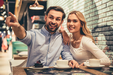 Couple drinking coffee