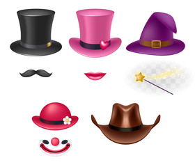 Video chat effects assorted hats set.