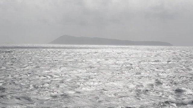 Waves and wind, remote island Bisevo, Croatia
