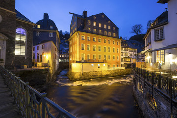 historic city monschau germany in the evening