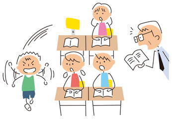 授業中に歩き出す子供