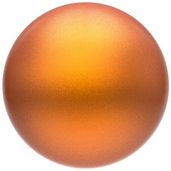 Orange sphere round button ball basic matted yellow circle geometric shape solid figure simple minimalistic atom single drop object blank balloon design element. 3D illustration isolated