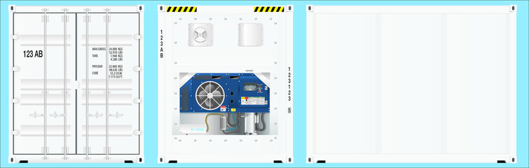 Shipping Reefer White Container