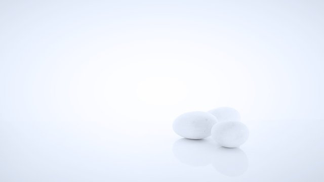 Zen White Stones Isolated with White Background