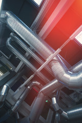 Ventilation pipes and ducts of industrial air condition