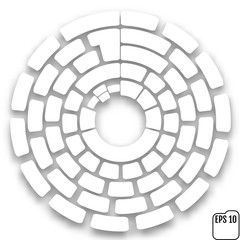 Concept of an abstract keyboard. The shape of the circle. Vector illustration
