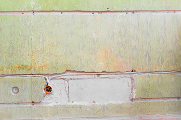 New electrical installation, socket box and electrical wires on the wall, renovation concept
