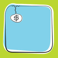 A text box for fill your text and dollar symbol