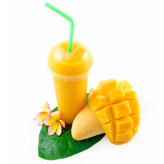 Mango coctail isolated on white