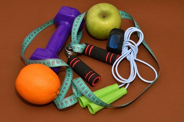 The concept of a healthy lifestyle, sports and diet