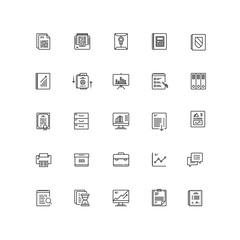 Business Documents Finance Simple Icon Line Vector Set