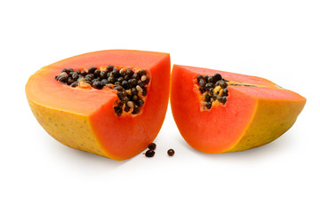 Papaya isolated on white