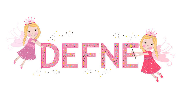 Defne female name with cute fairy tale