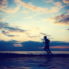 Man Running at Sunset