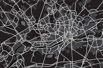 Black and white scheme of the Frankfurt am Main, Germany. City Plan of Frankfurt am Main